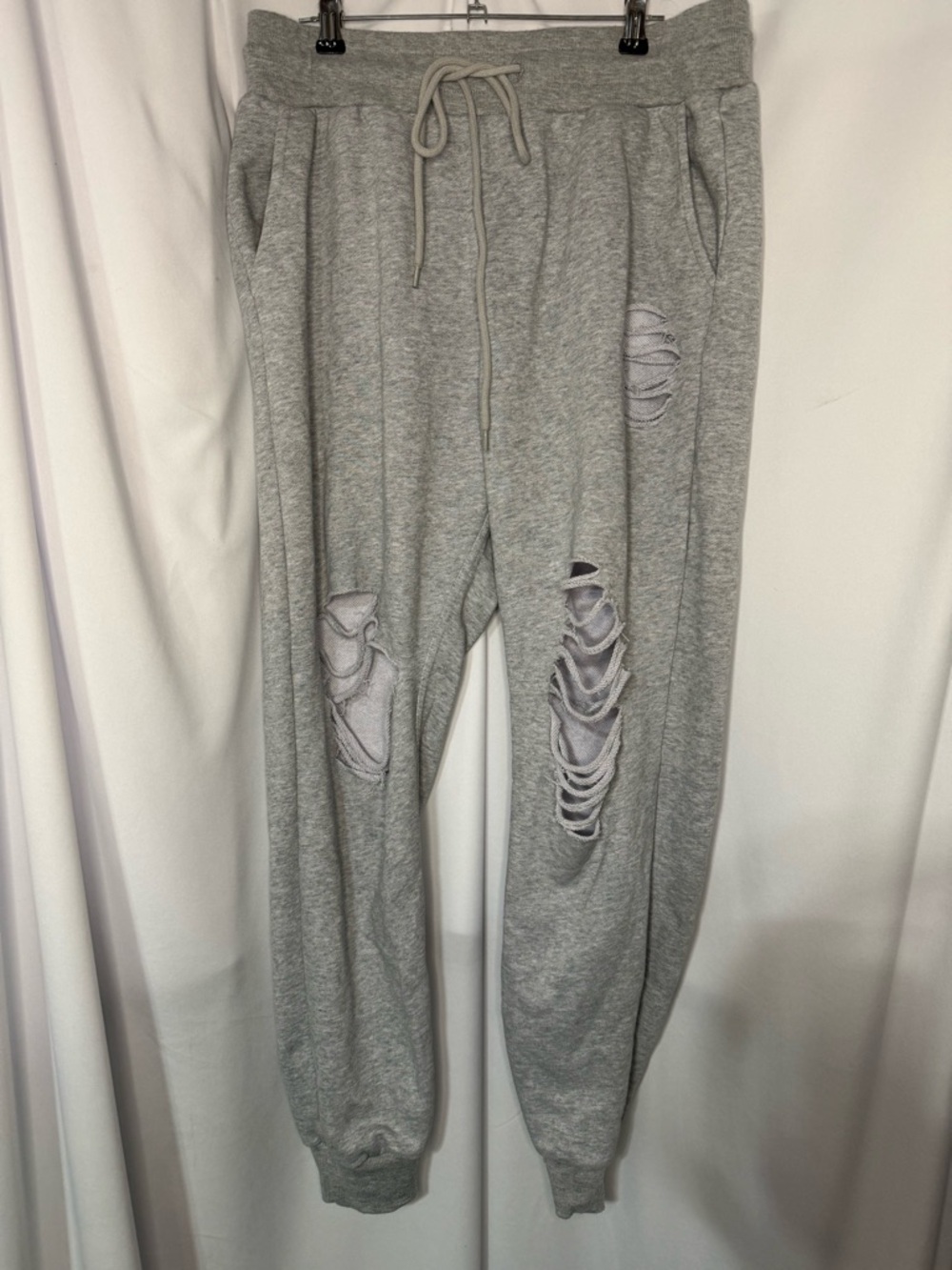 white birch Light grey sweatpants distressed